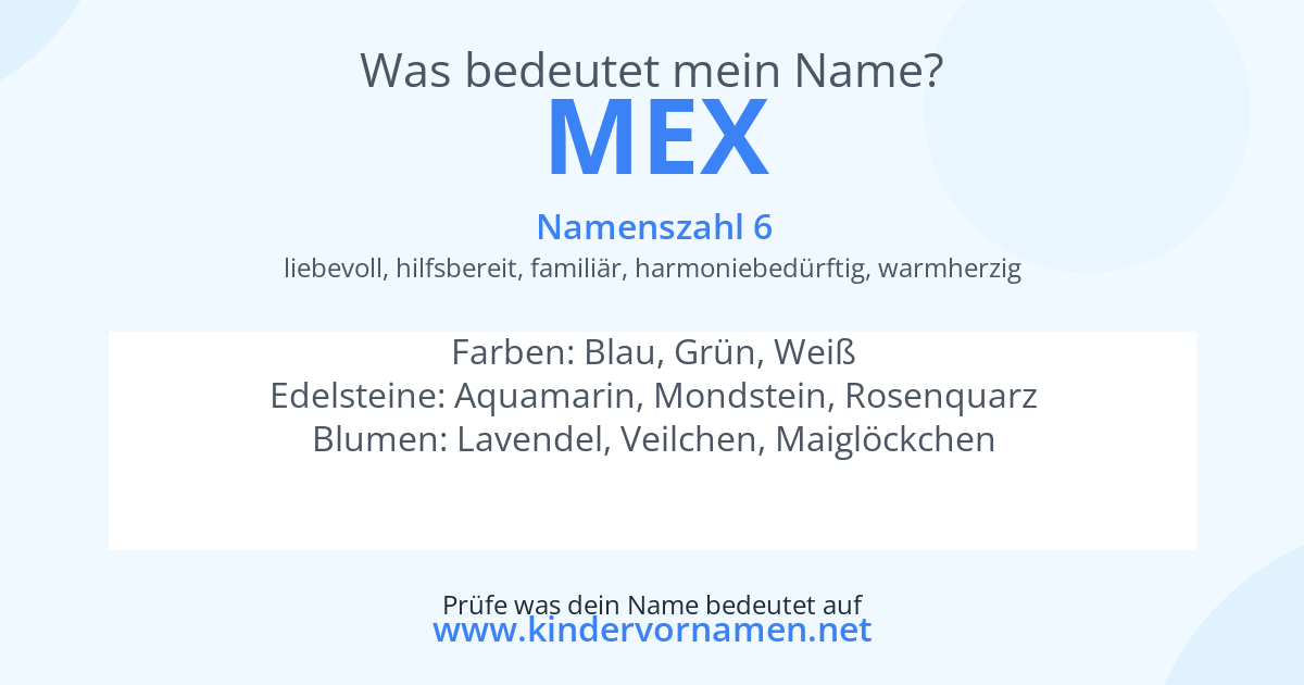 Was bedeutet der Name Mex?