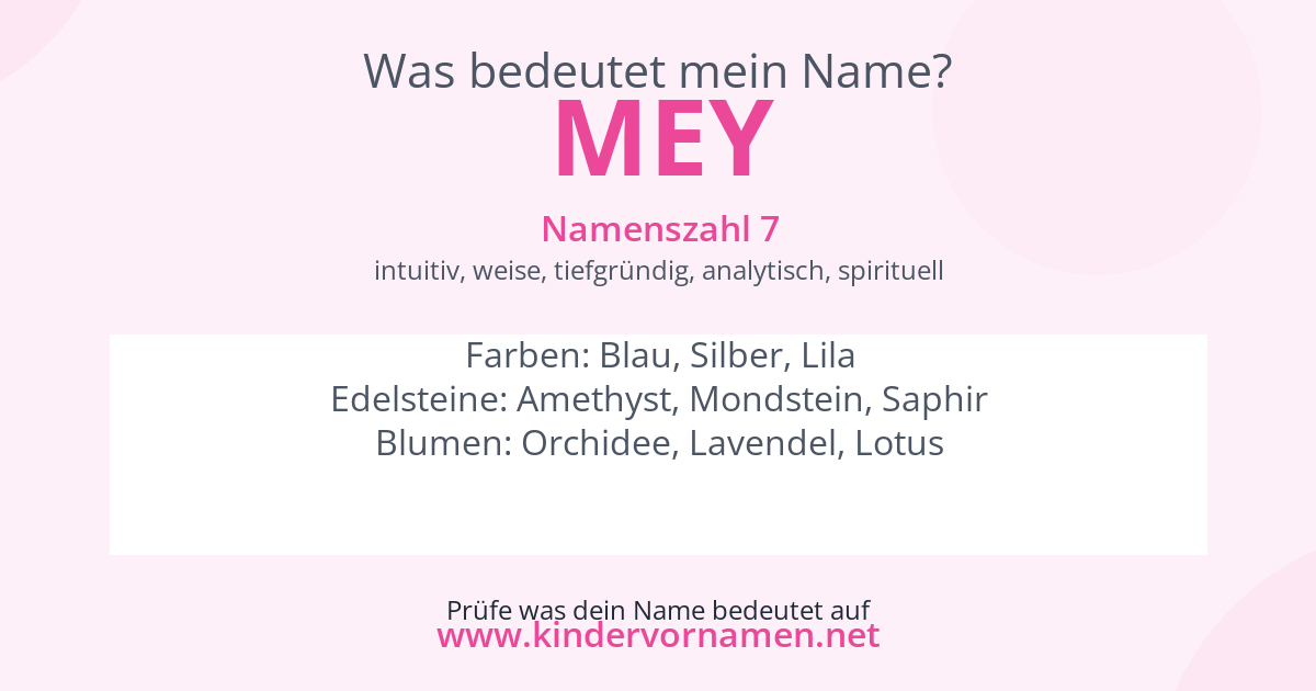 Was bedeutet der Name Mey?