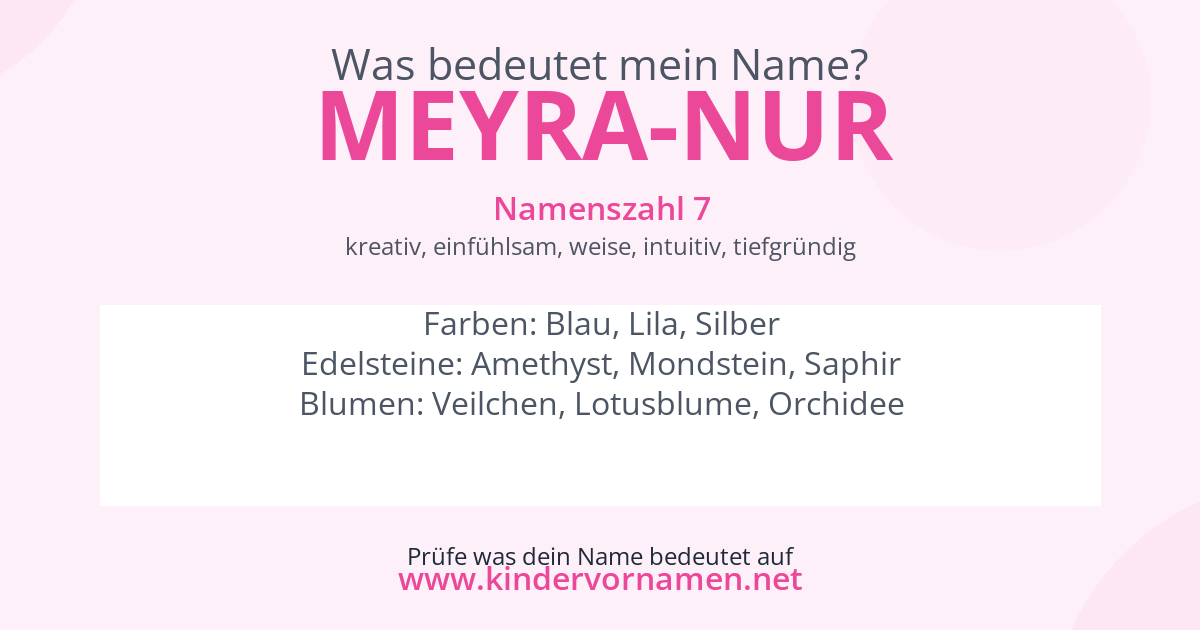 Was bedeutet der Name Meyra-Nur?