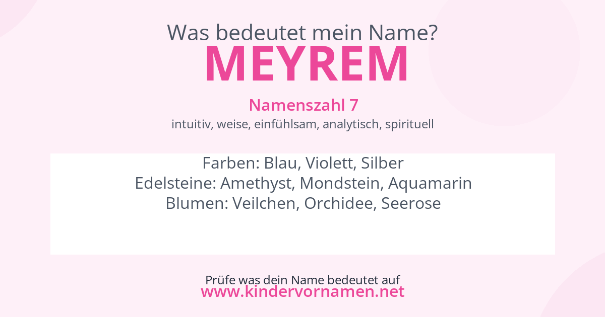 Was bedeutet der Name Meyrem?