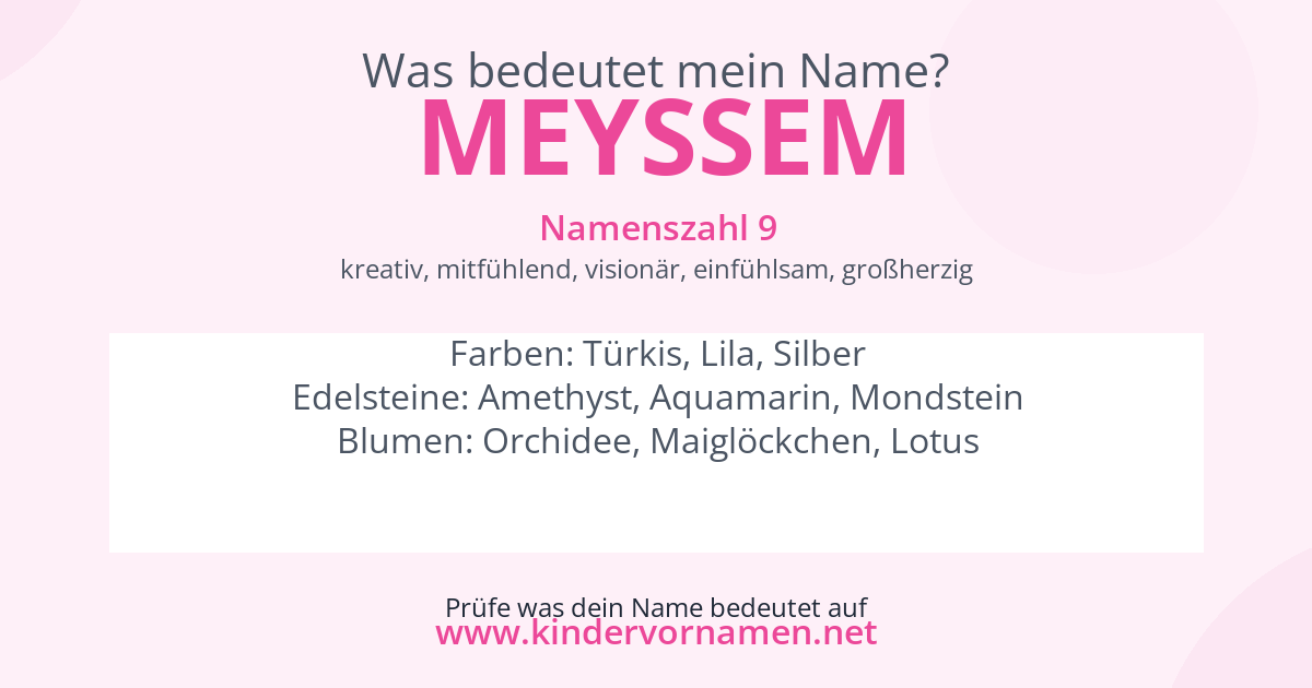 Was bedeutet der Name Meyssem?