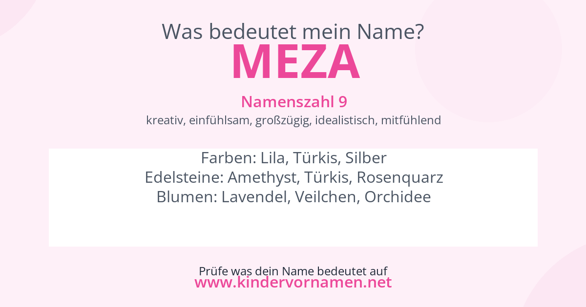 Was bedeutet der Name Meza?