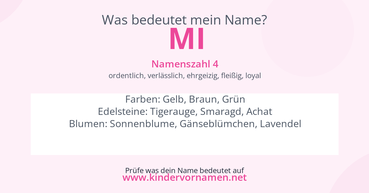 Was bedeutet der Name Mi?