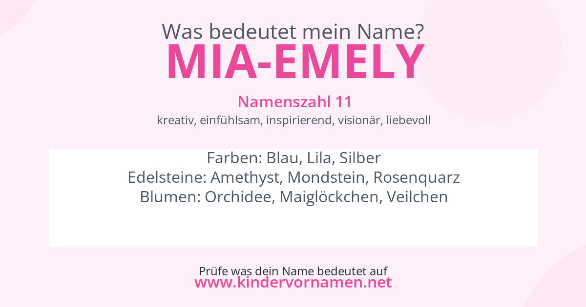 Was bedeutet der Name Mia-Emely?