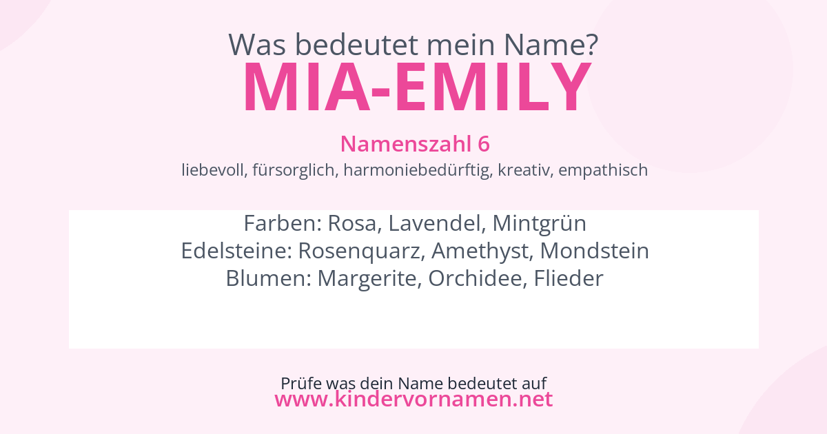 Was bedeutet der Name Mia-Emily?
