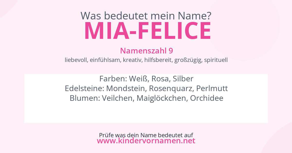 Was bedeutet der Name Mia-Felice?