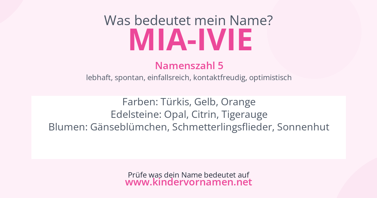 Was bedeutet der Name Mia-Ivie?