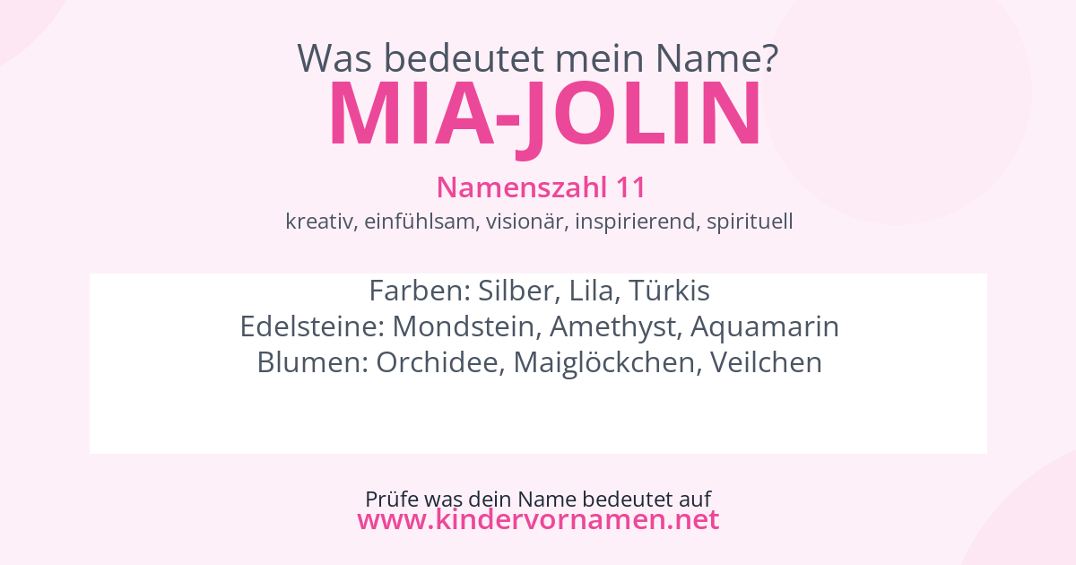 Was bedeutet der Name Mia-Jolin?