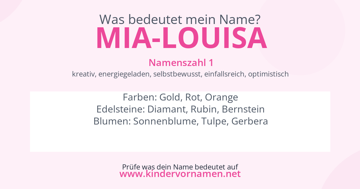 Was bedeutet der Name Mia-Louisa?
