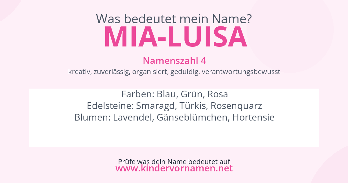 Was bedeutet der Name Mia-Luisa?
