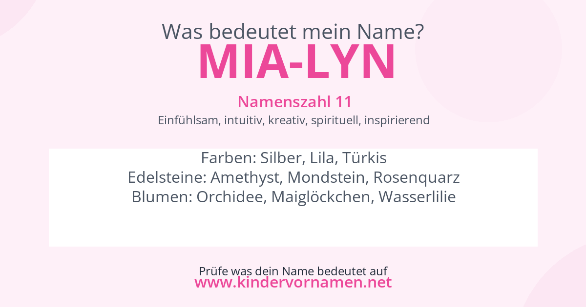 Was bedeutet der Name Mia-Lyn?