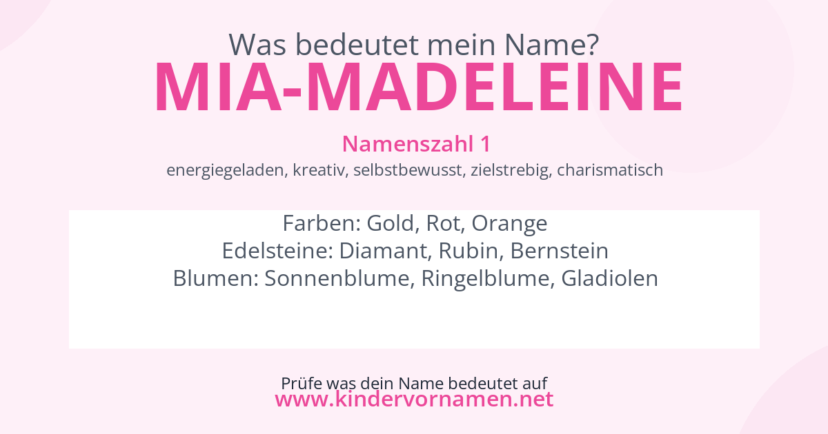 Was bedeutet der Name Mia-Madeleine?