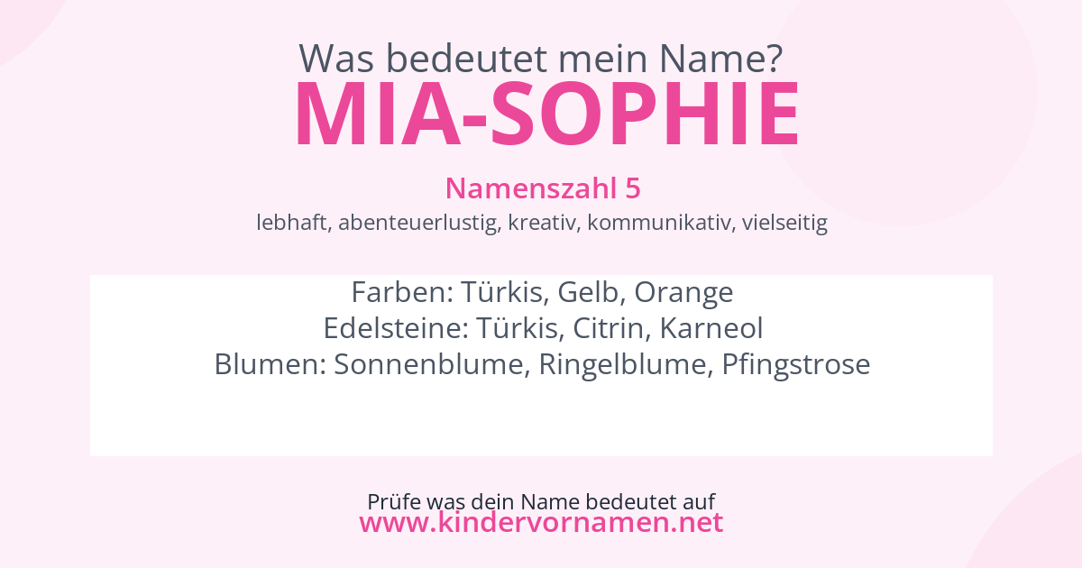 Was bedeutet der Name Mia-Sophie?