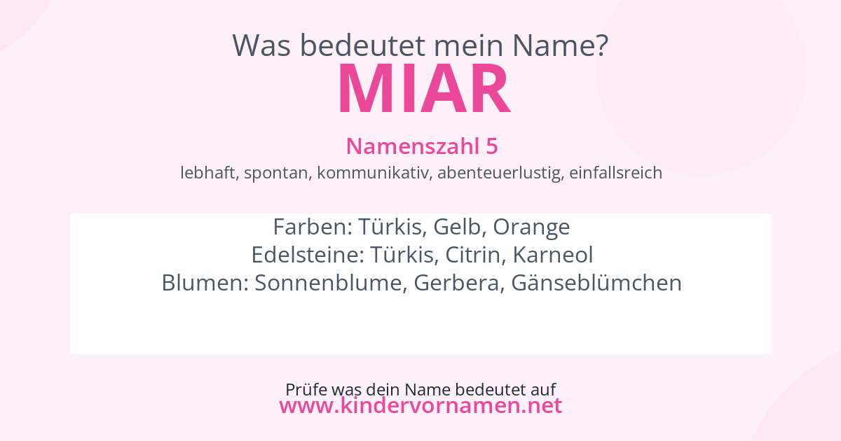 Was bedeutet der Name Miar?