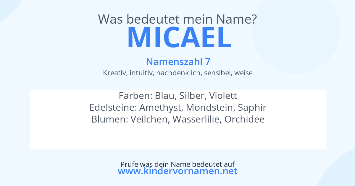Was bedeutet der Name Micael?