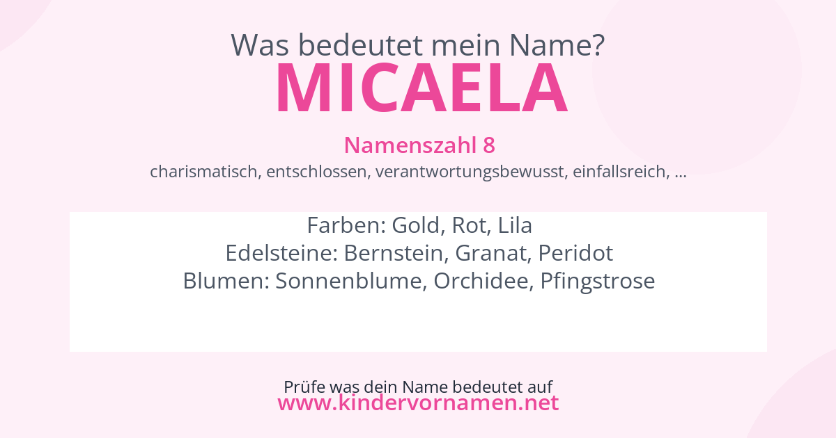 Was bedeutet der Name Micaela?