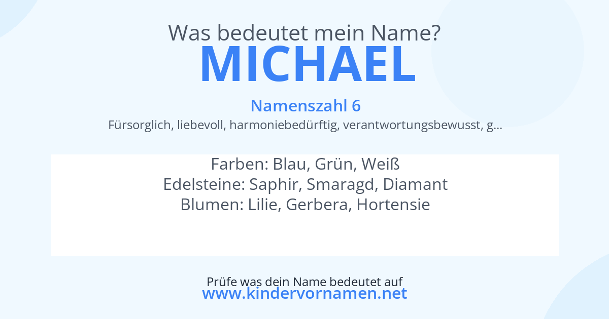 Was bedeutet der Name Michael?