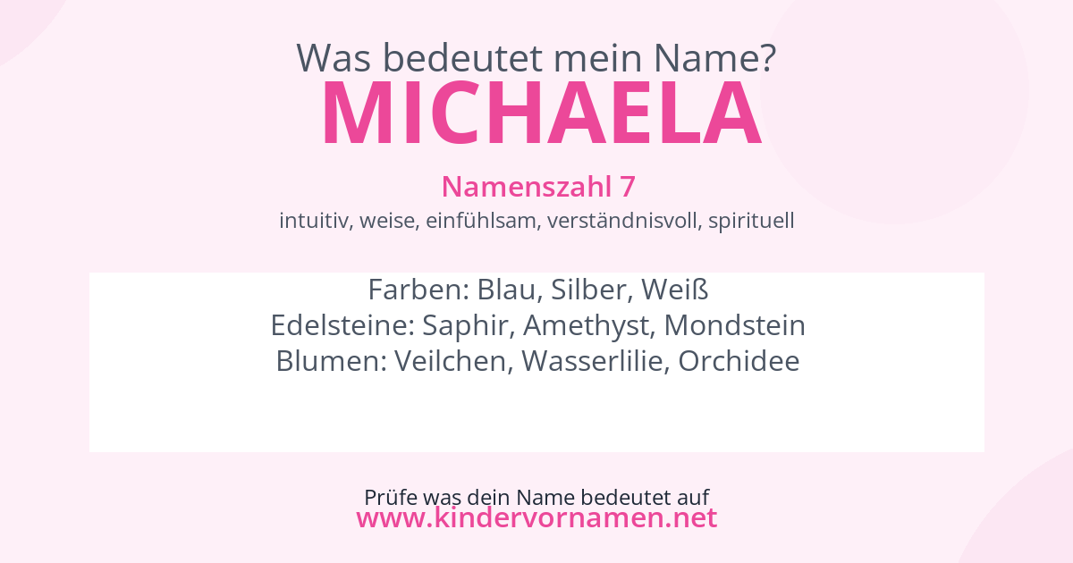 Was bedeutet der Name Michaela?