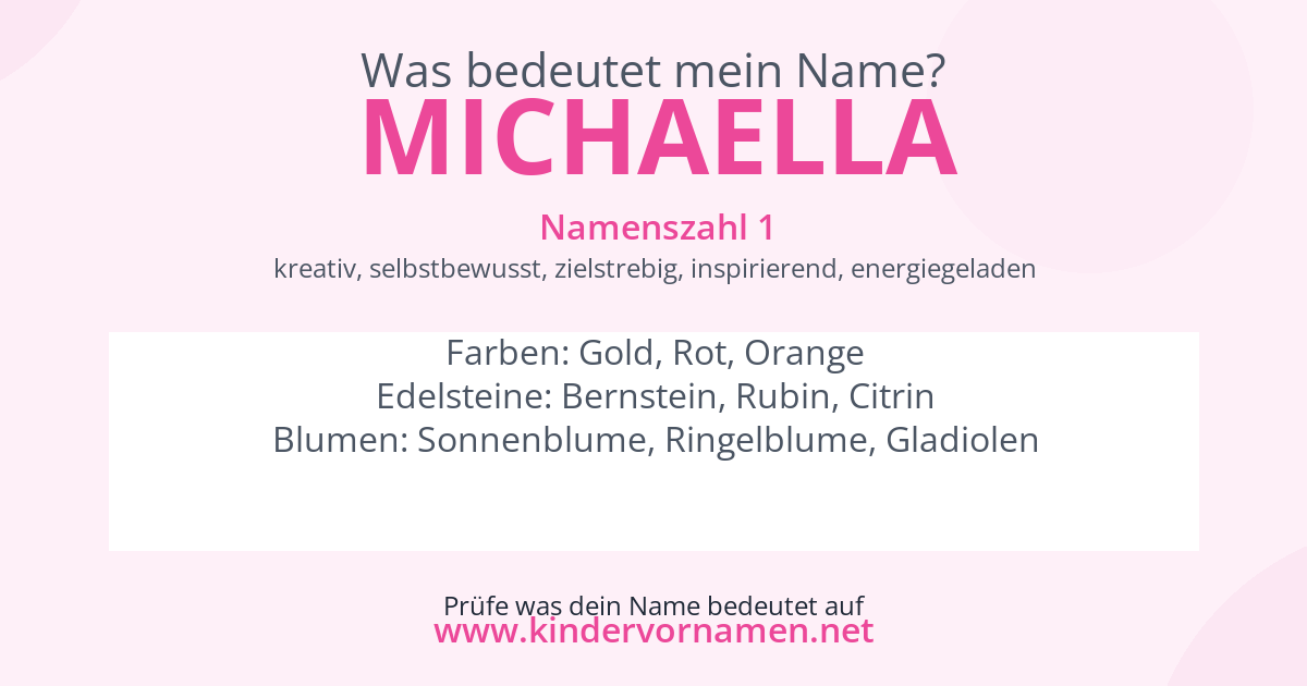 Was bedeutet der Name Michaella?
