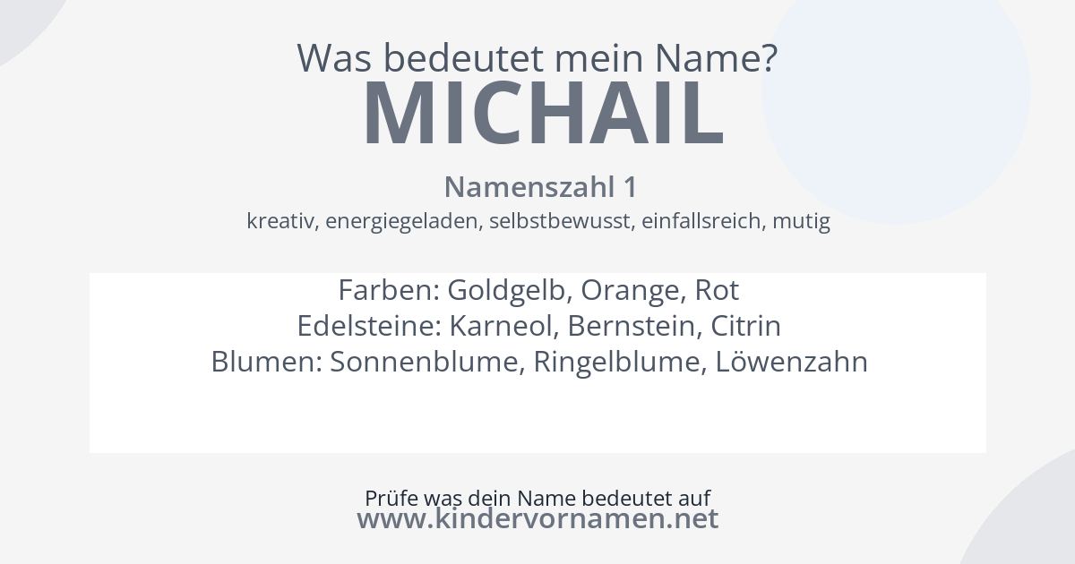 Was bedeutet der Name Michail?