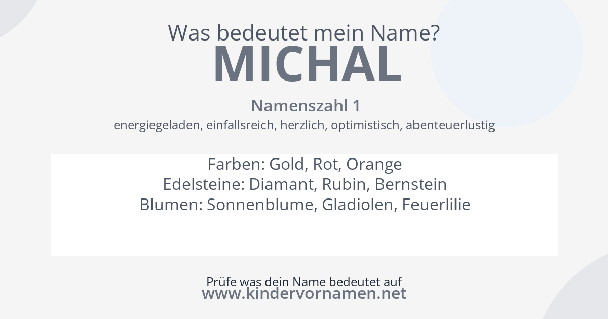 Was bedeutet der Name Michal?