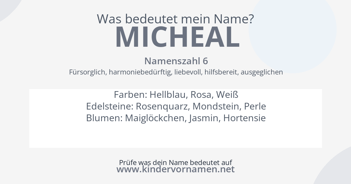 Was bedeutet der Name Micheal?