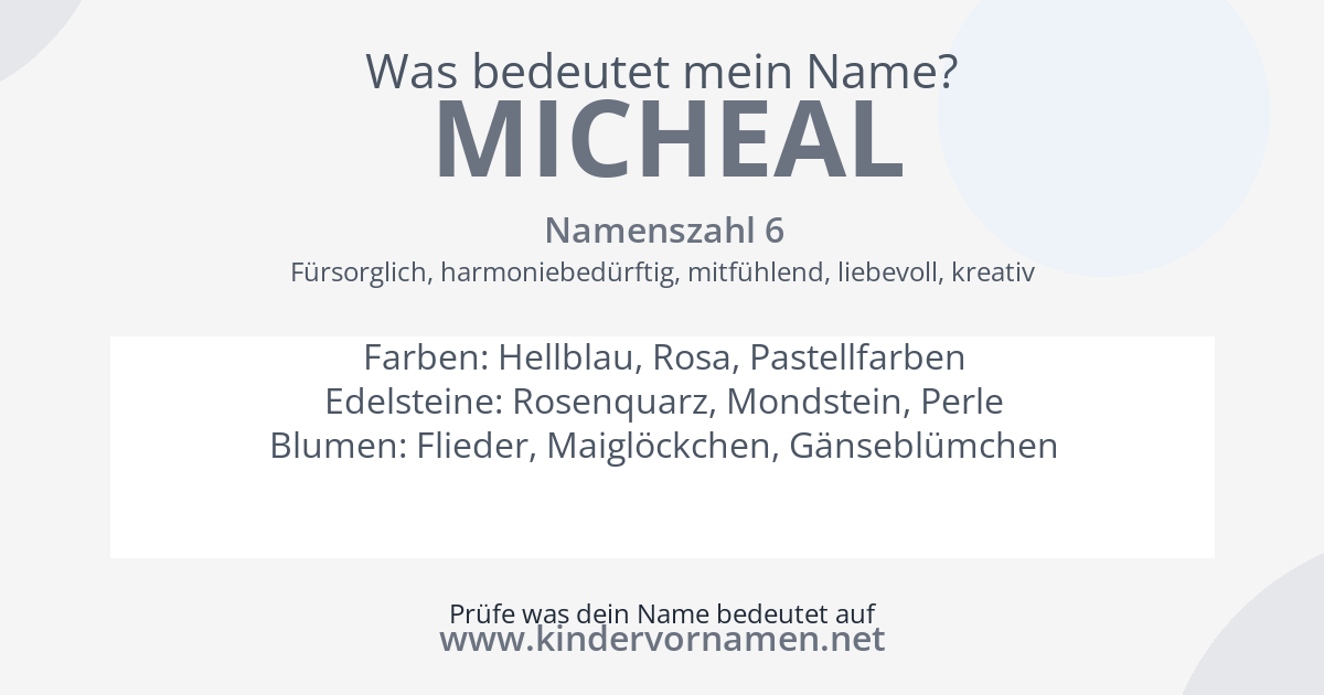 Was bedeutet der Name Micheal?
