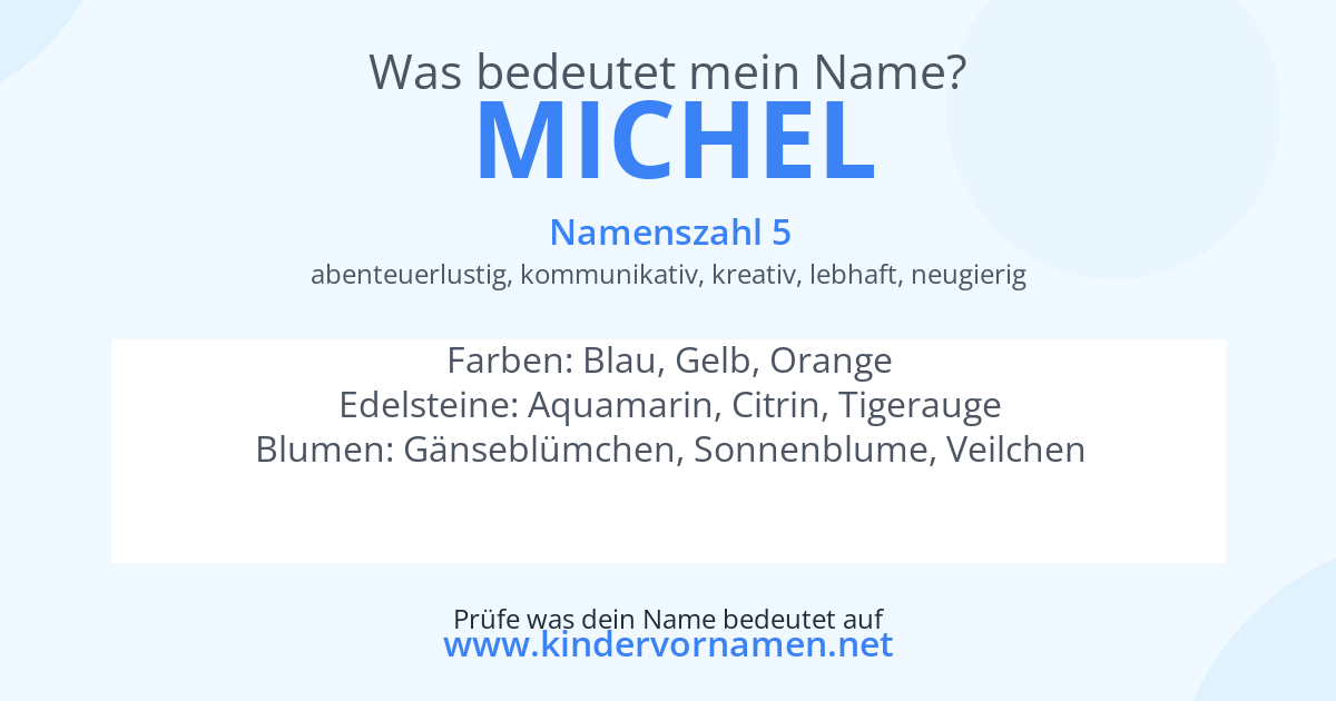 Was bedeutet der Name Michel?