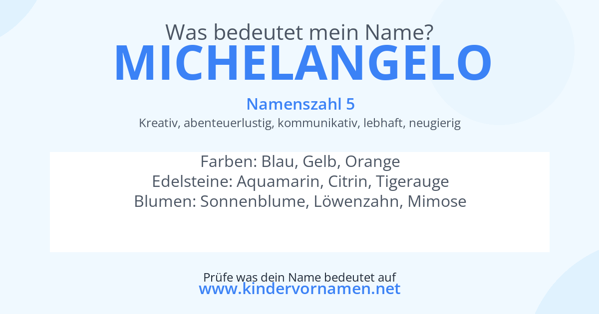 Was bedeutet der Name Michelangelo?