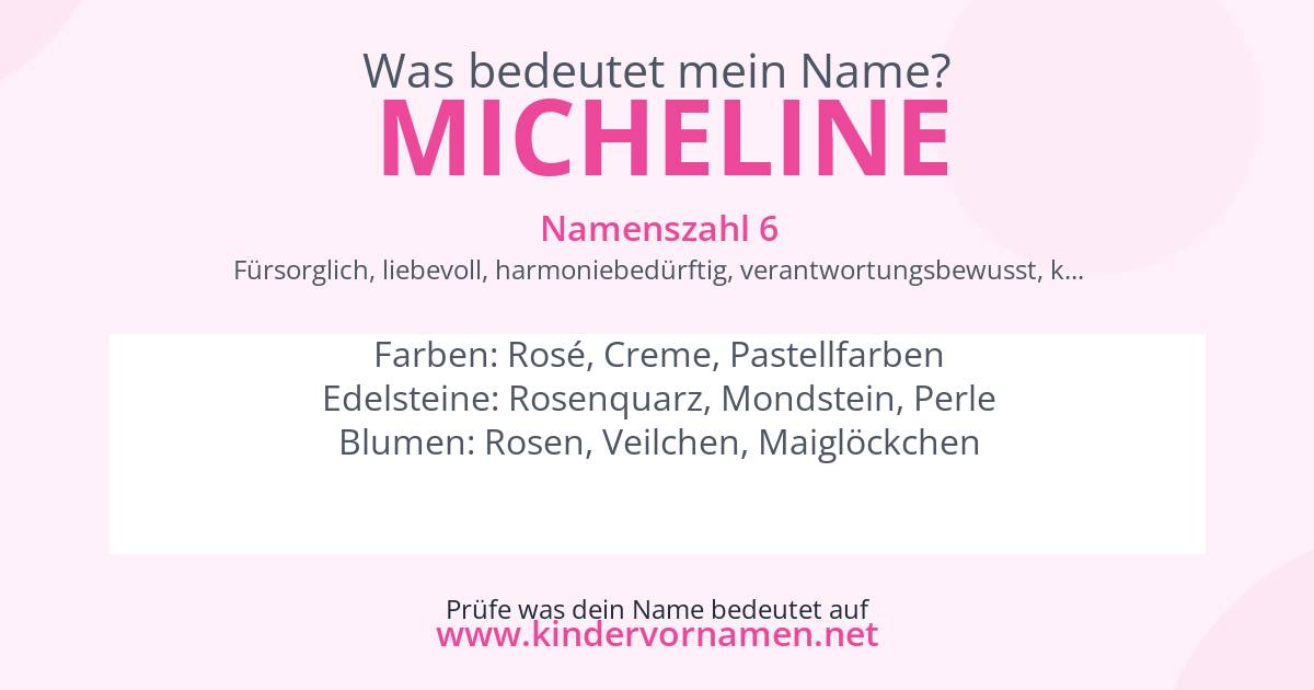 Was bedeutet der Name Micheline?