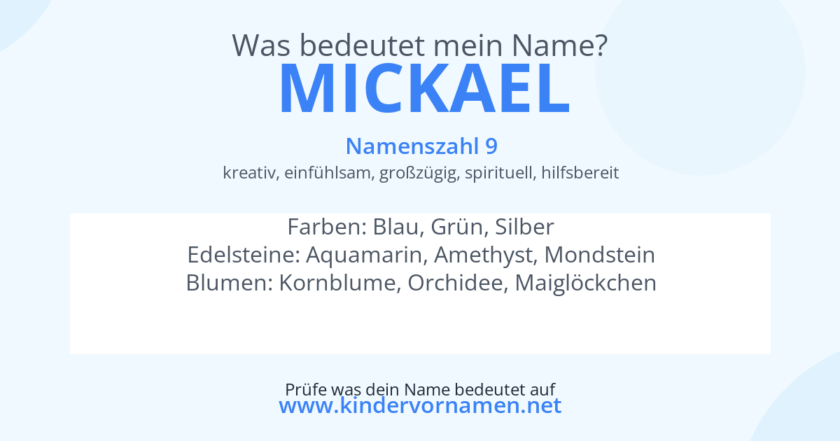 Was bedeutet der Name Mickael?