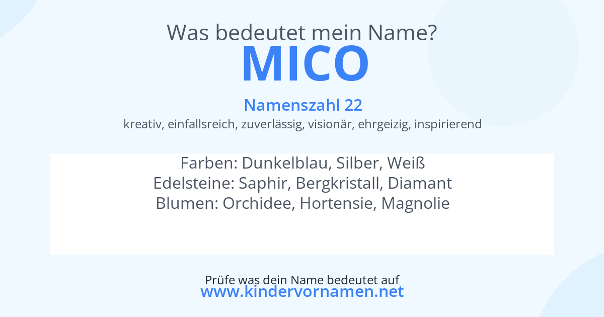 Was bedeutet der Name Mico?