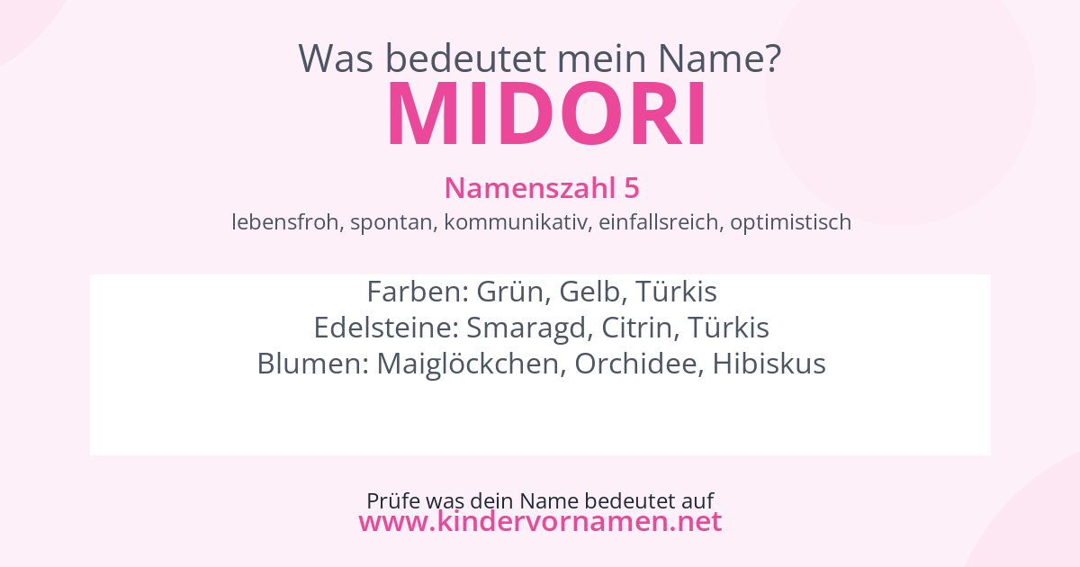 Was bedeutet der Name Midori?