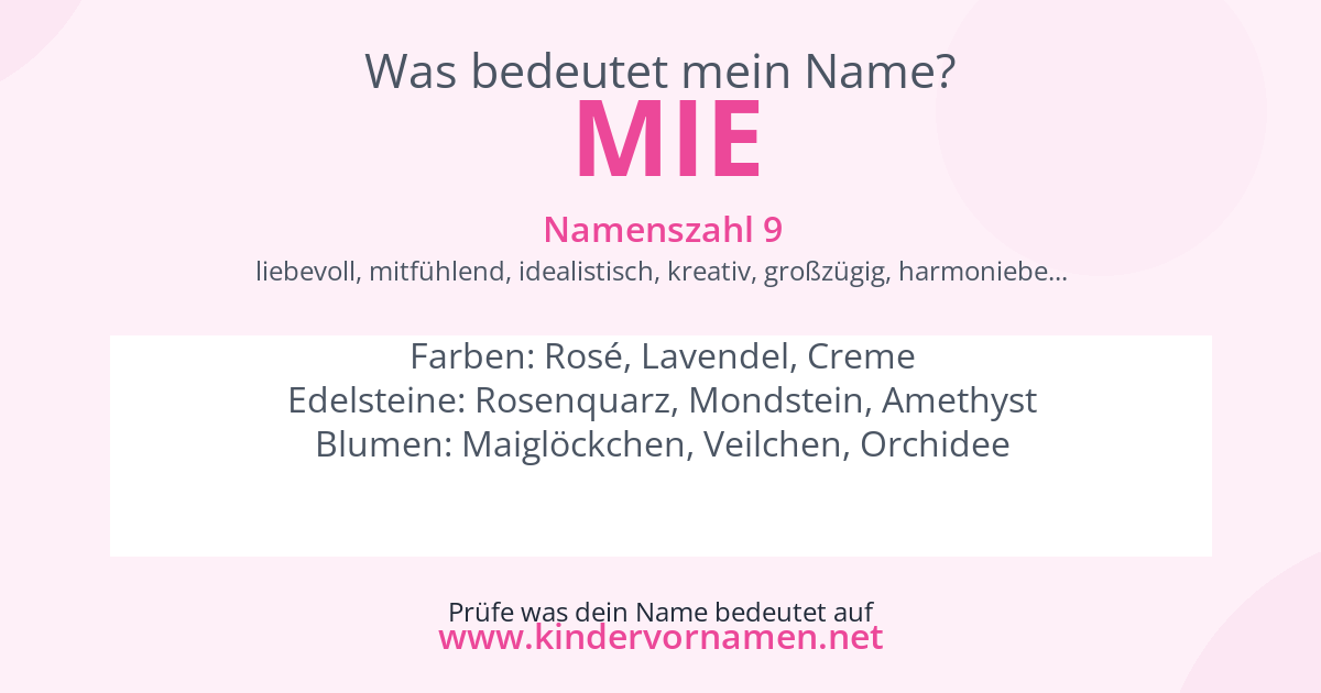 Was bedeutet der Name Mie?