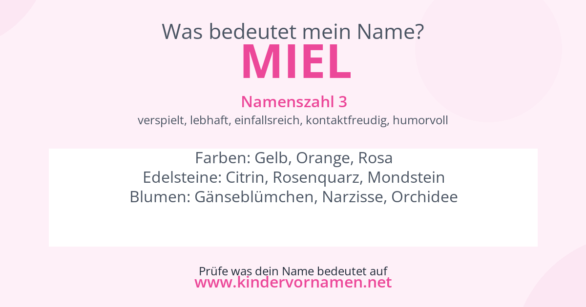 Was bedeutet der Name Miel?
