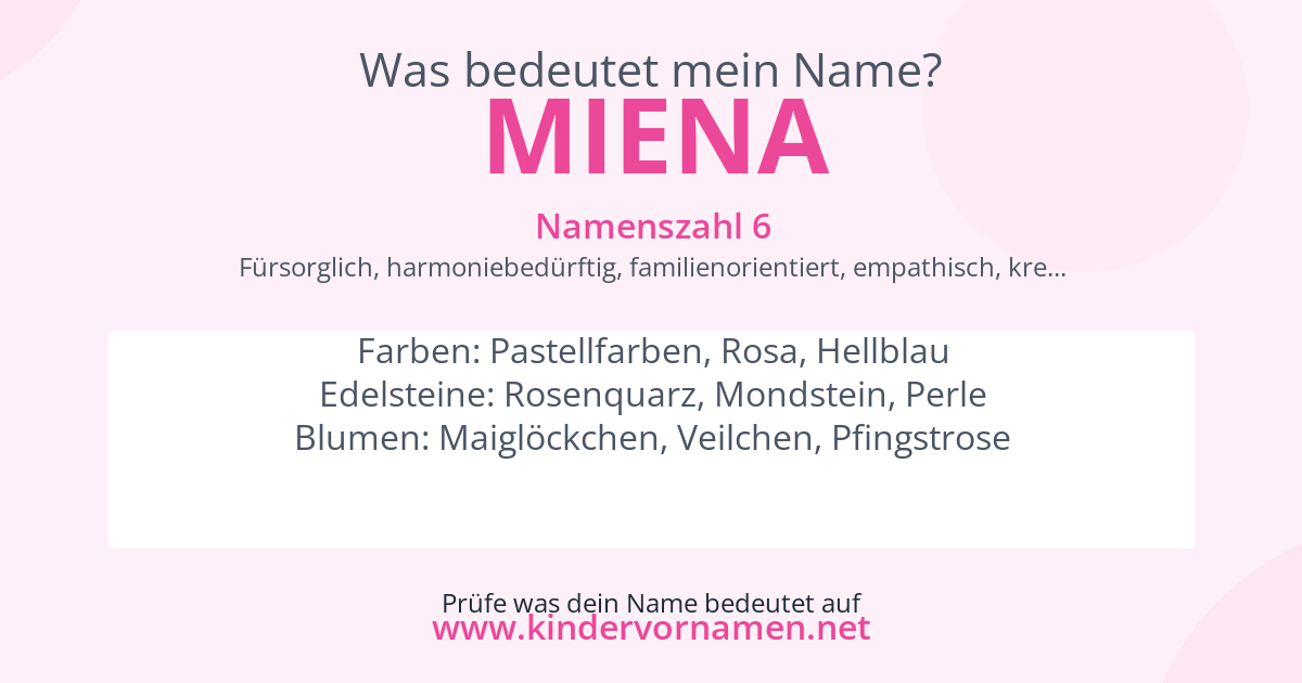 Was bedeutet der Name Miena?