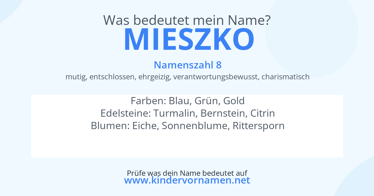 Was bedeutet der Name Mieszko?