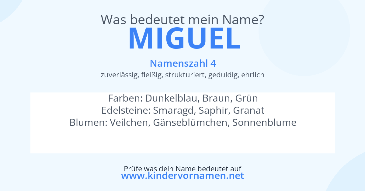 Was bedeutet der Name Miguel?