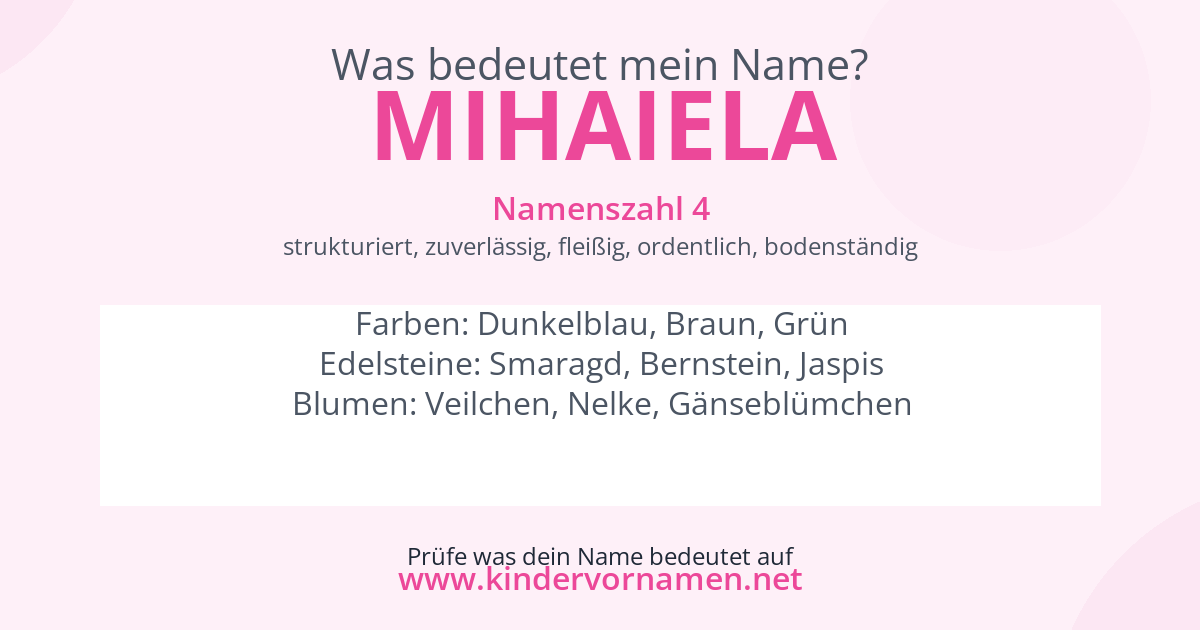Was bedeutet der Name Mihaiela?