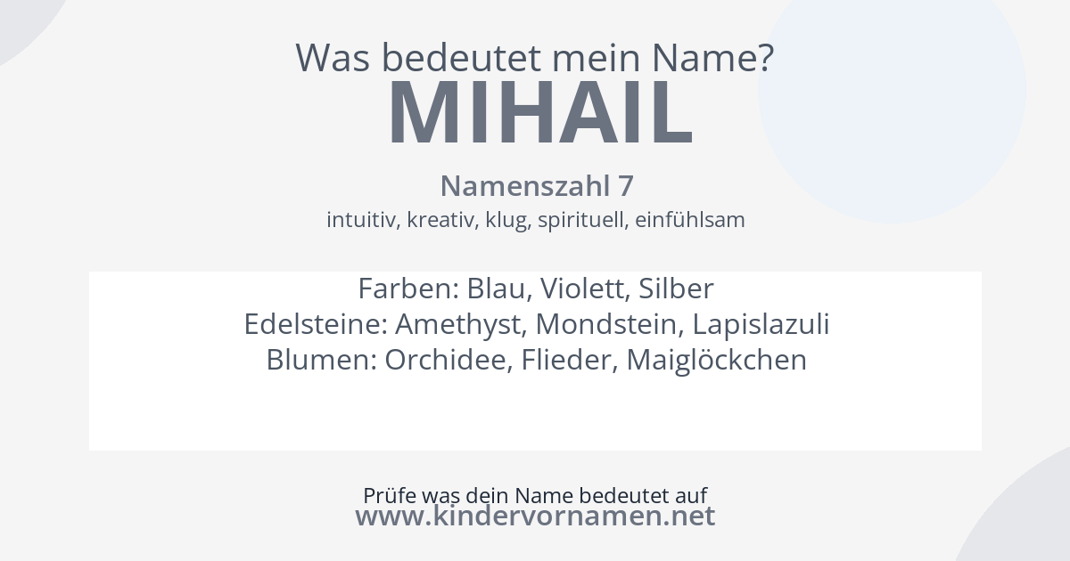 Was bedeutet der Name Mihail?