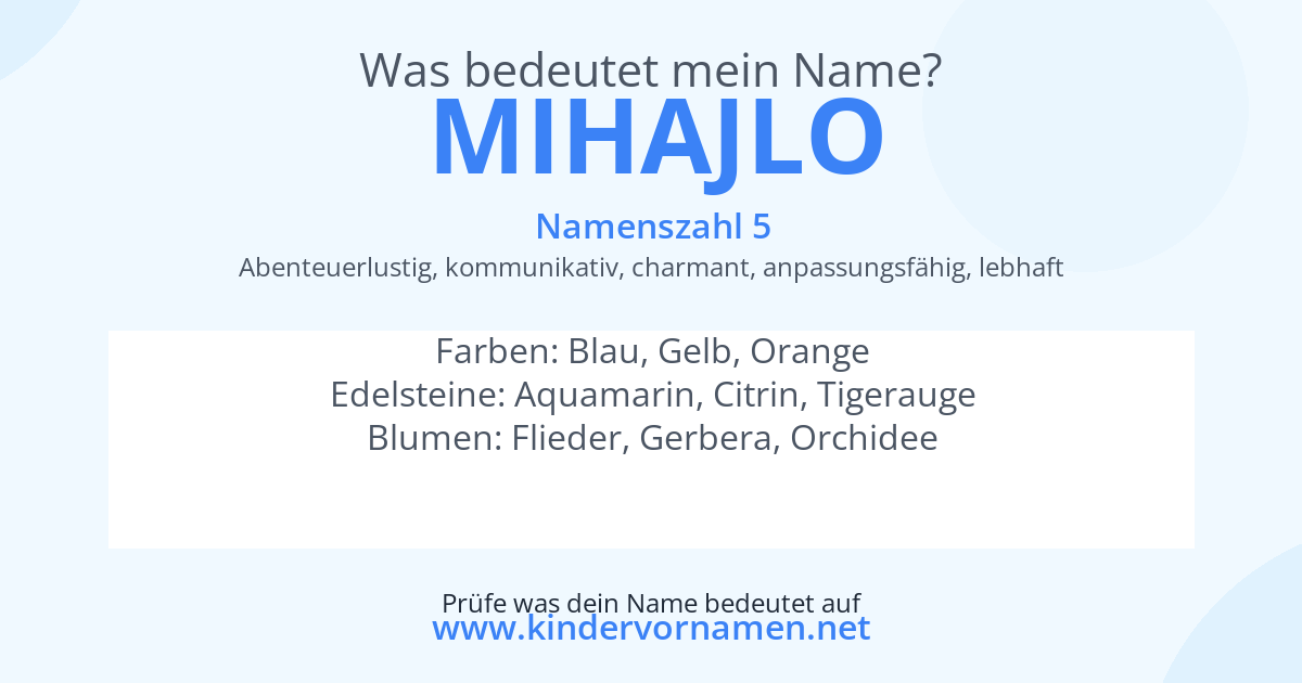 Was bedeutet der Name Mihajlo?