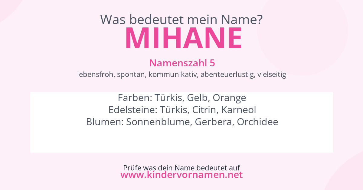 Was bedeutet der Name Mihane?
