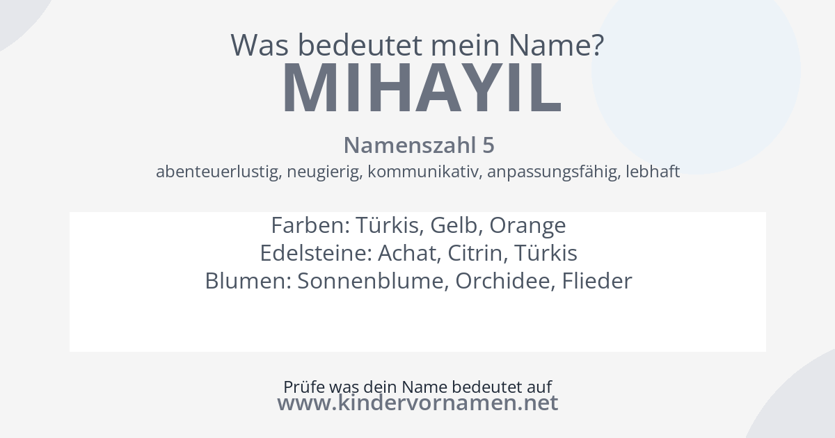 Was bedeutet der Name Mihayil?