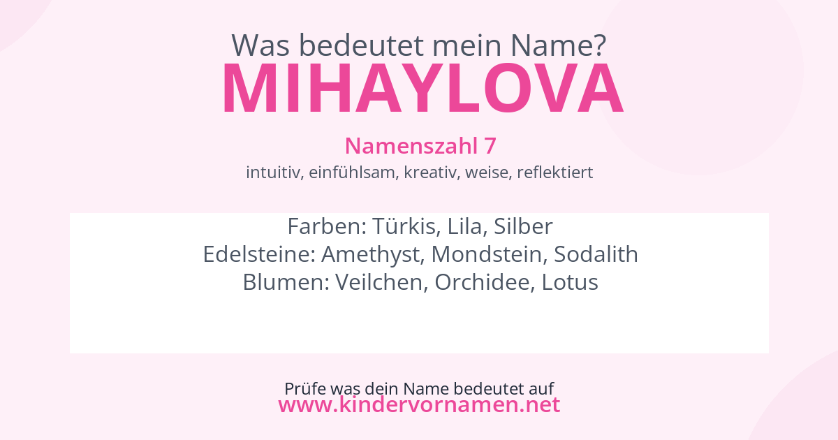 Was bedeutet der Name Mihaylova?