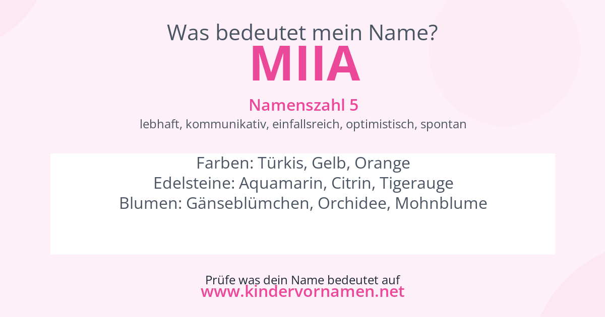 Was bedeutet der Name Miia?