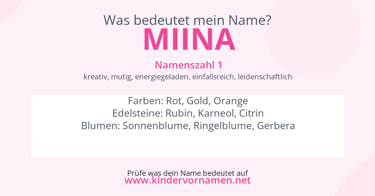Was bedeutet der Name Miina?