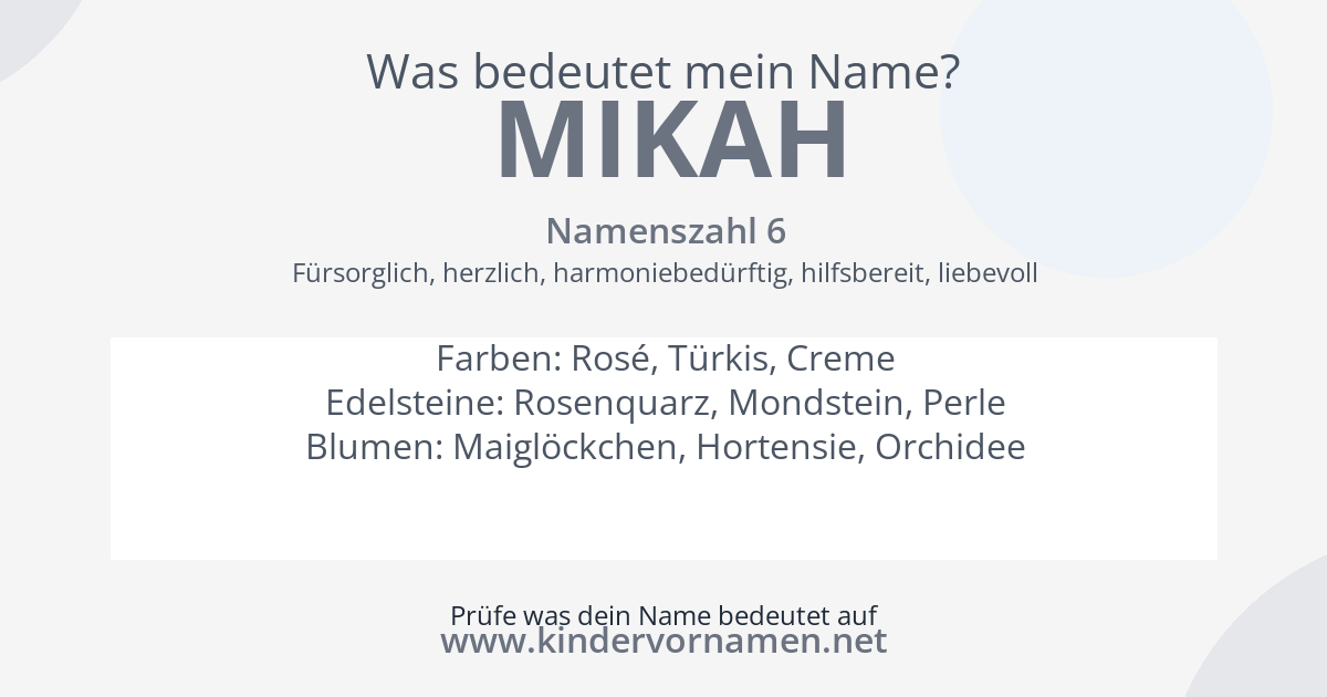Was bedeutet der Name Mikah?