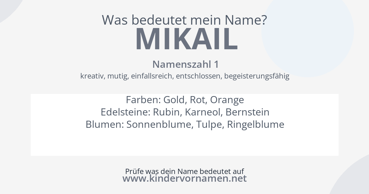 Was bedeutet der Name Mikail?