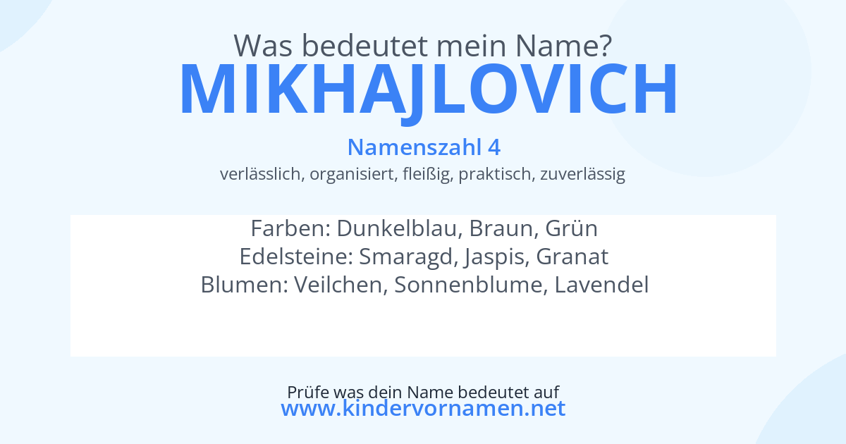 Was bedeutet der Name Mikhajlovich?