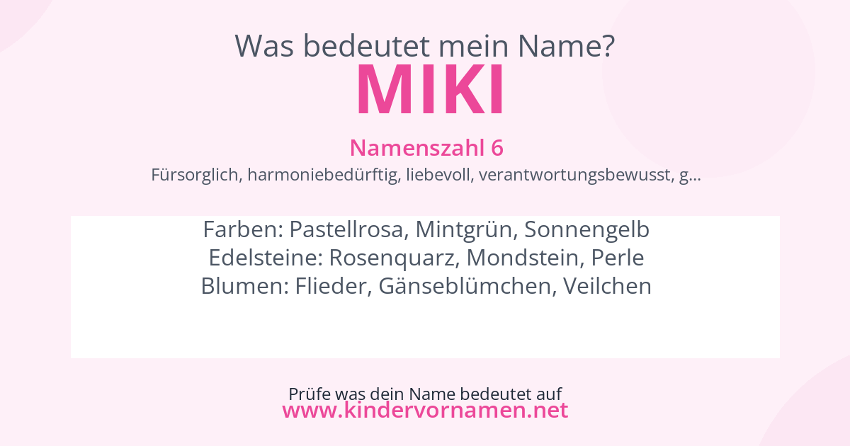 Was bedeutet der Name Miki?